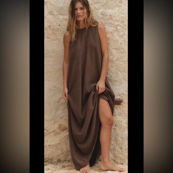 Zara Brown Maxi Dress - Picture 2 of 2